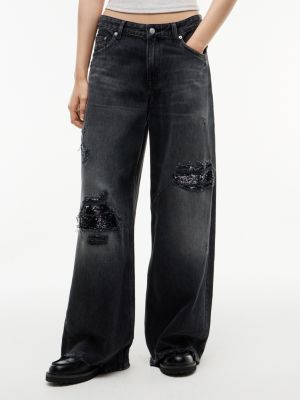 denim daisy distressed low rise loose jeans for women tommy jeans