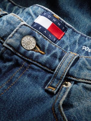 jeans mom tapered a vita alta denim da donne tommy jeans