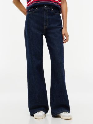 jeans claire wide fit a vita alta denim da donne tommy jeans