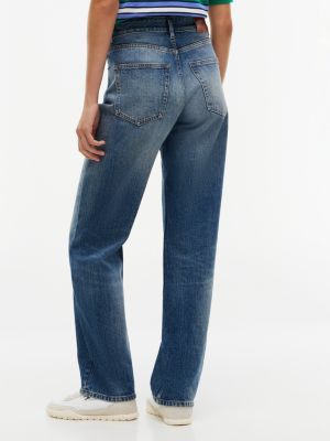 jeans layla straight fit a vita alta sbiaditi denim da donne tommy jeans