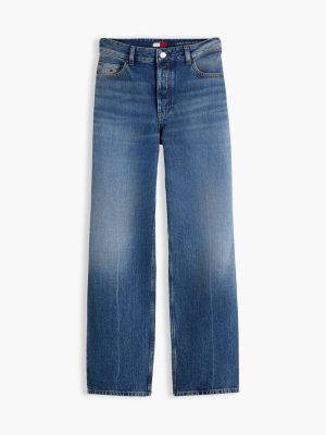 jeans layla straight fit a vita alta sbiaditi denim da donne tommy jeans