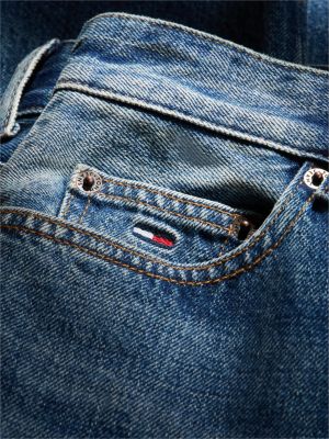 jeans layla straight fit a vita alta sbiaditi denim da donne tommy jeans