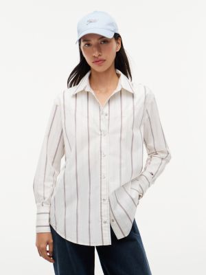 white western poplin shirt for women tommy jeans