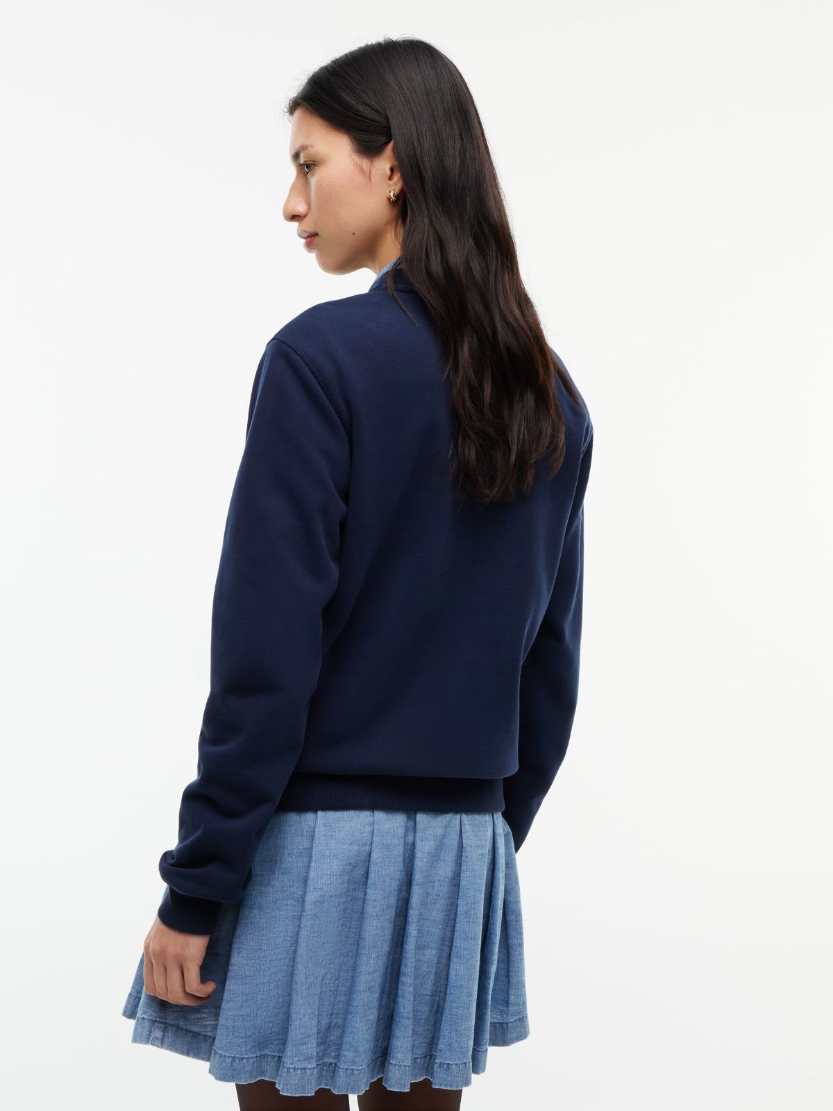 Tommy Flag Badge Crew Neck Sweatshirt — Blue