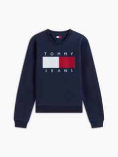 Tommy Flag Badge Crew Neck Sweatshirt — Blue 5