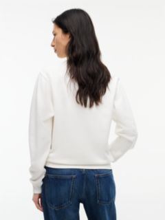 Tommy Flag Badge Crew Neck Sweatshirt — White 4
