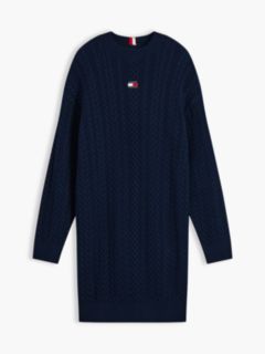 Tommy Badge Cable Knit Midi Jumper Dress — Blue 5