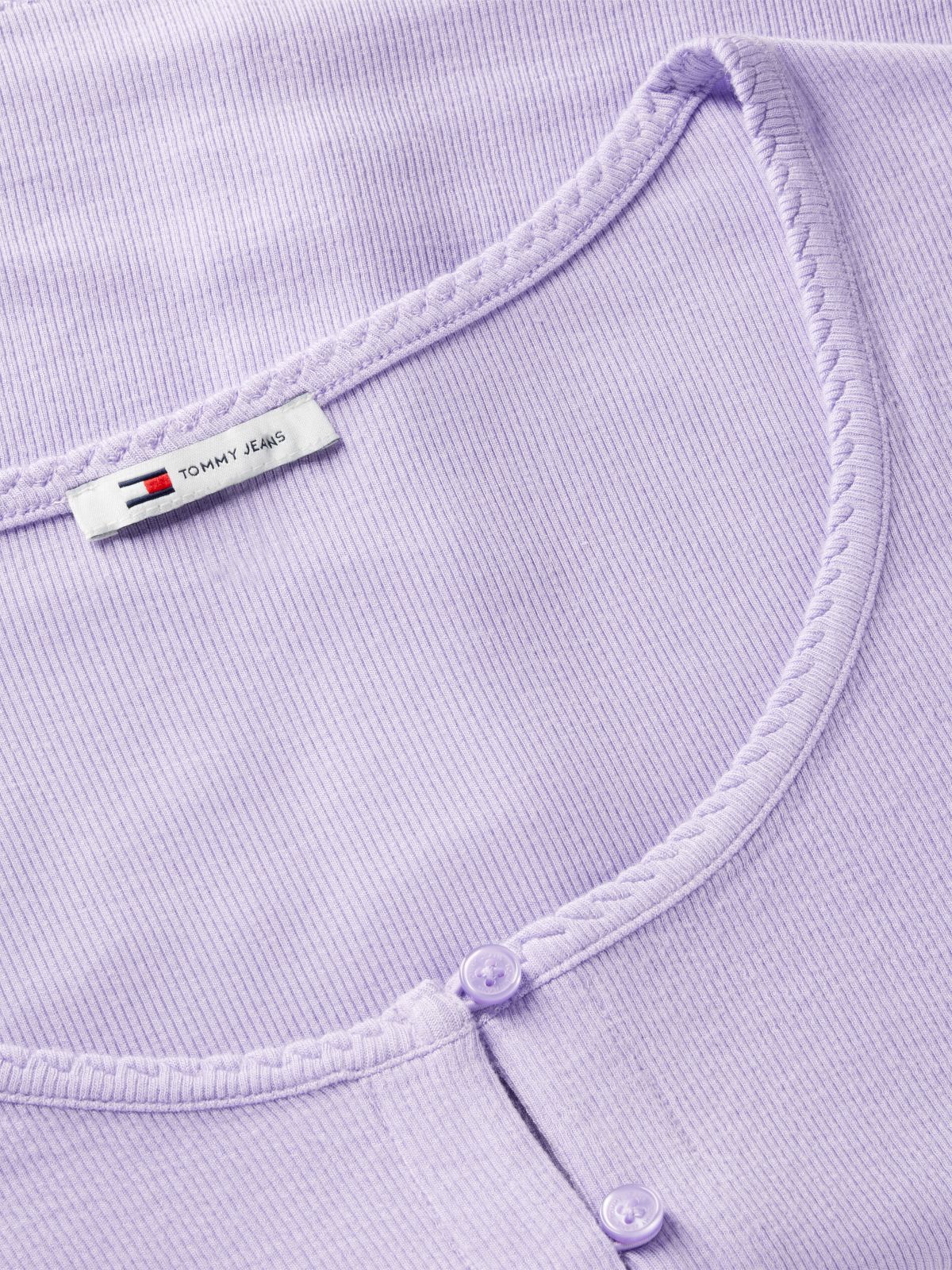 Slim Ribbed Long Sleeve Top — Purple