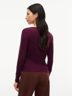 Slim Ribbed Long Sleeve Top — Purple 4