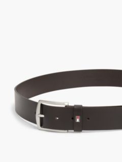 Denton Flag Logo Leather Belt — Brown 3