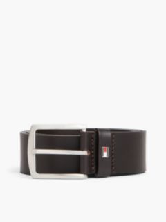 Denton Flag Logo Leather Belt — Brown 4