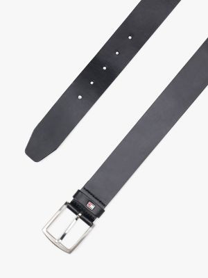 black denton flag logo leather belt for men tommy hilfiger