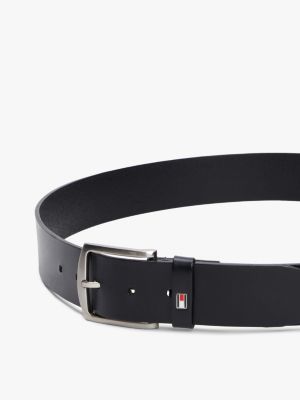 black denton flag logo leather belt for men tommy hilfiger