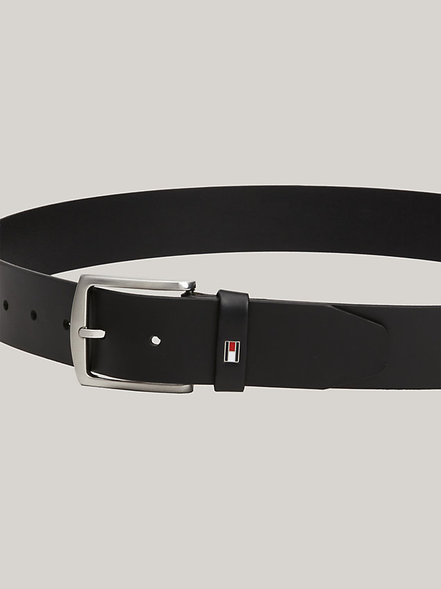 black denton flag logo leather belt for men tommy hilfiger