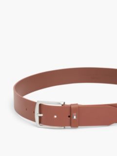 Denton Flag Logo Leather Belt — Brown 3