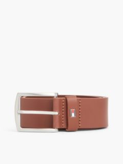 Denton Flag Logo Leather Belt — Brown 4