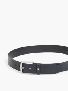 Denton Flag Logo Leather Belt — Blue 3