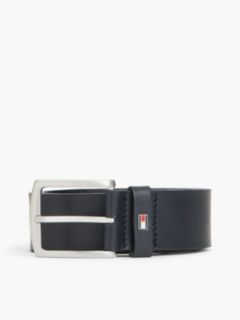Denton Flag Logo Leather Belt — Blue 4