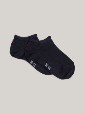 blue 2er-pack sneakersocken mit kontrast-bündchen für unisex kinder - tommy hilfiger