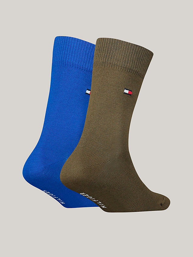 green 2-pack kids' classic socks for unisex tommy hilfiger