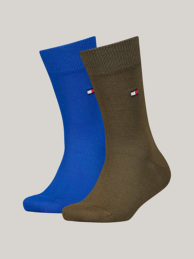 green 2-pack kids' classic socks for unisex tommy hilfiger