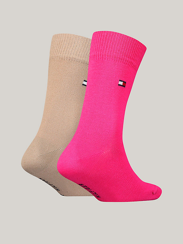 pink 2-pack kids' classic socks for unisex tommy hilfiger