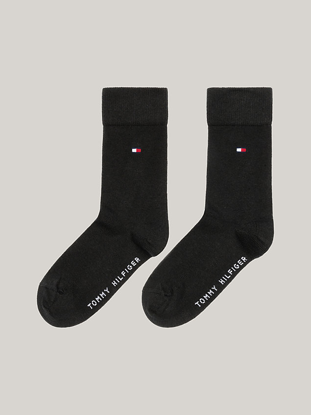 black 2-pack kids' classic socks for unisex tommy hilfiger