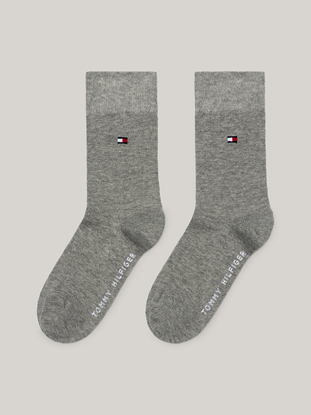 grey 2-pack kids' classic socks for unisex tommy hilfiger