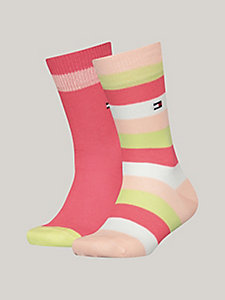 pink 2-pack classics stripe socks for unisex tommy hilfiger