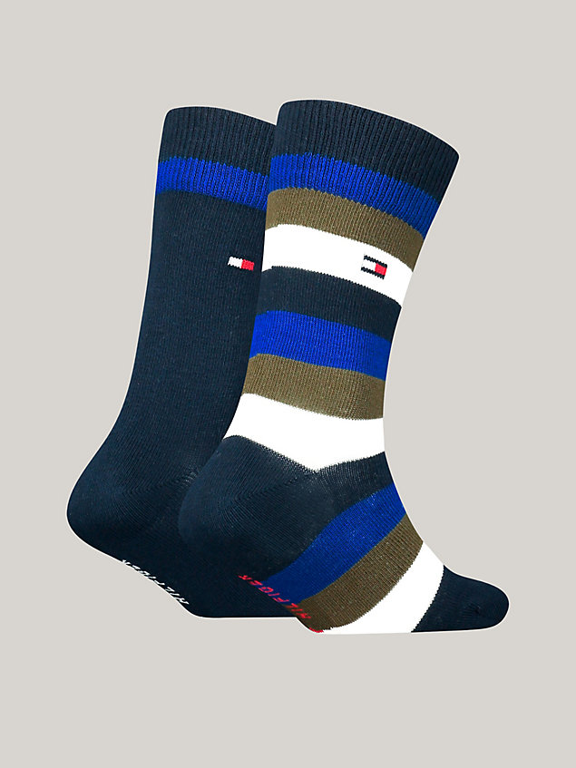 green 2-pack classics stripe socks for unisex tommy hilfiger