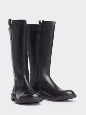 tommy hilfiger signature tape buckle biker boots