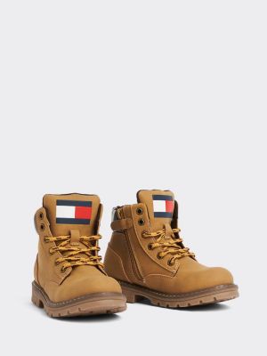 Lace-Up Logo Booties | YELLOW | Tommy 
