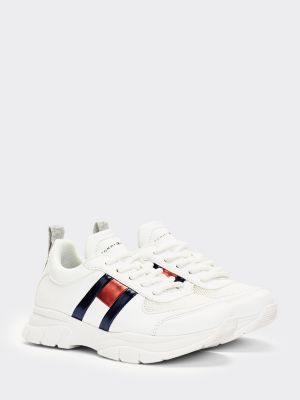 Chunky Sole Low-Top Trainers | WHITE 