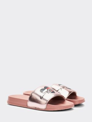tommy hilfiger rose gold sliders