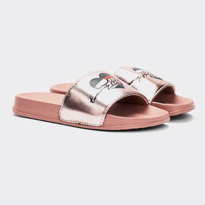rose gold tommy hilfiger sliders