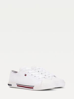 white cotton trainers