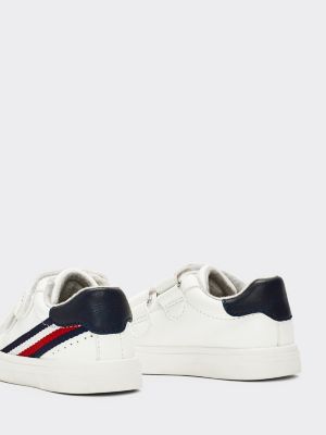 tommy hilfiger signature tape leather trainers