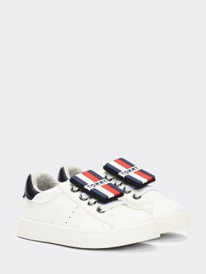 signature lace up flag trainers