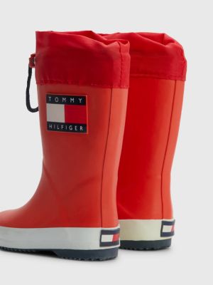 Red rain shop boots for sale