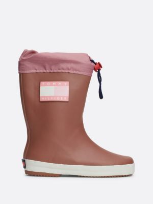 botas de agua con cordón ajustable pink de unisex infantil tommy hilfiger