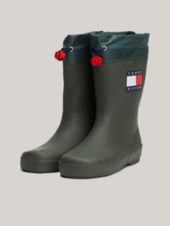 Toggle Drawstring Rain Boots — Green 2