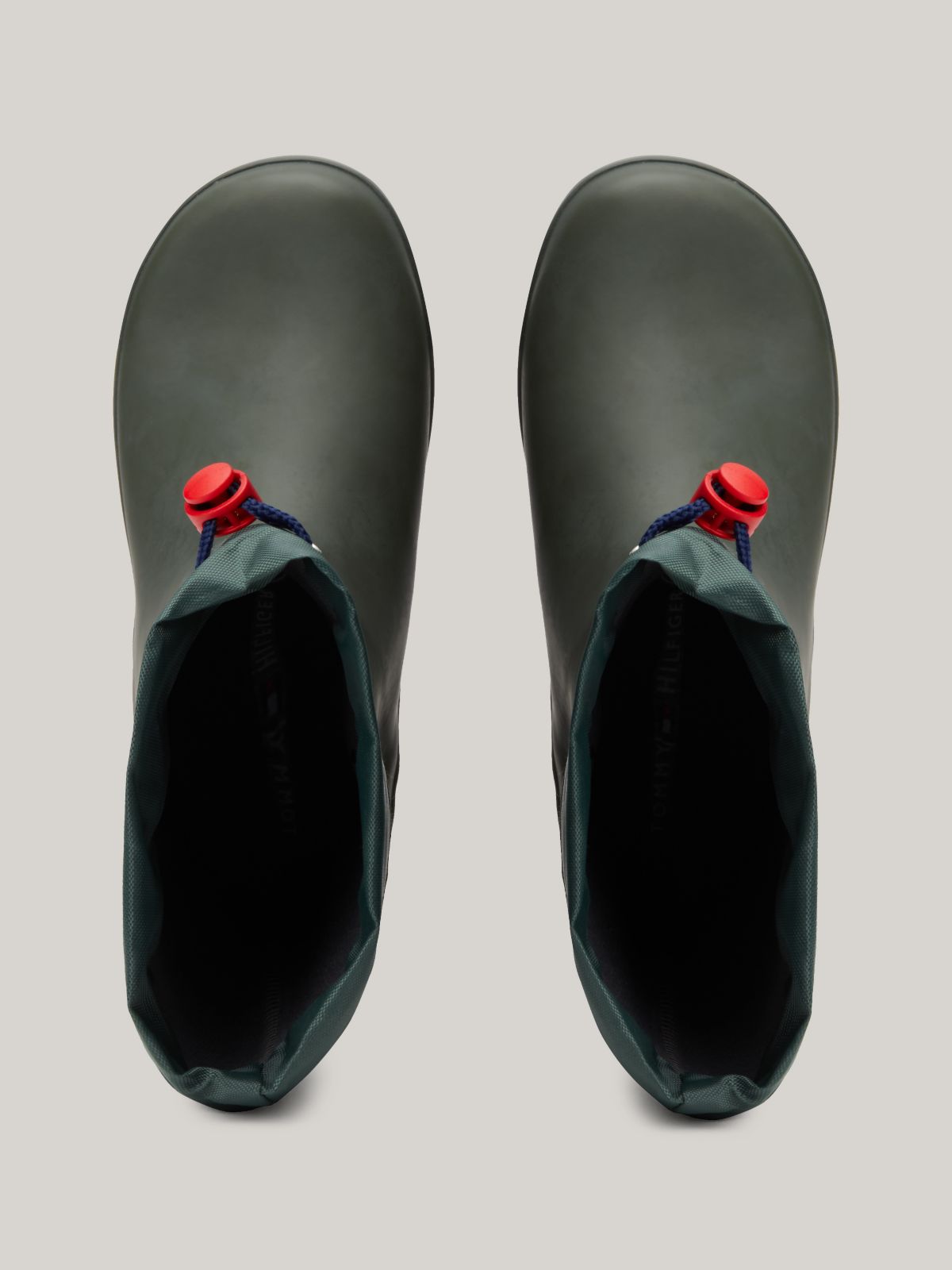 Toggle Drawstring Rain Boots — Green