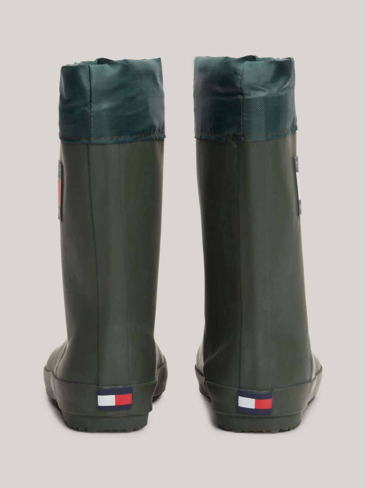 Toggle Drawstring Rain Boots — Green