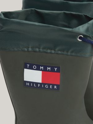 grün gummistiefel mit tunnelzug und kordelstopper für unisex kinder - tommy hilfiger