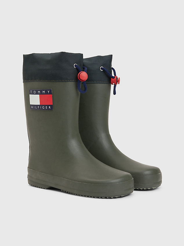 green rain boots for kids unisex tommy hilfiger