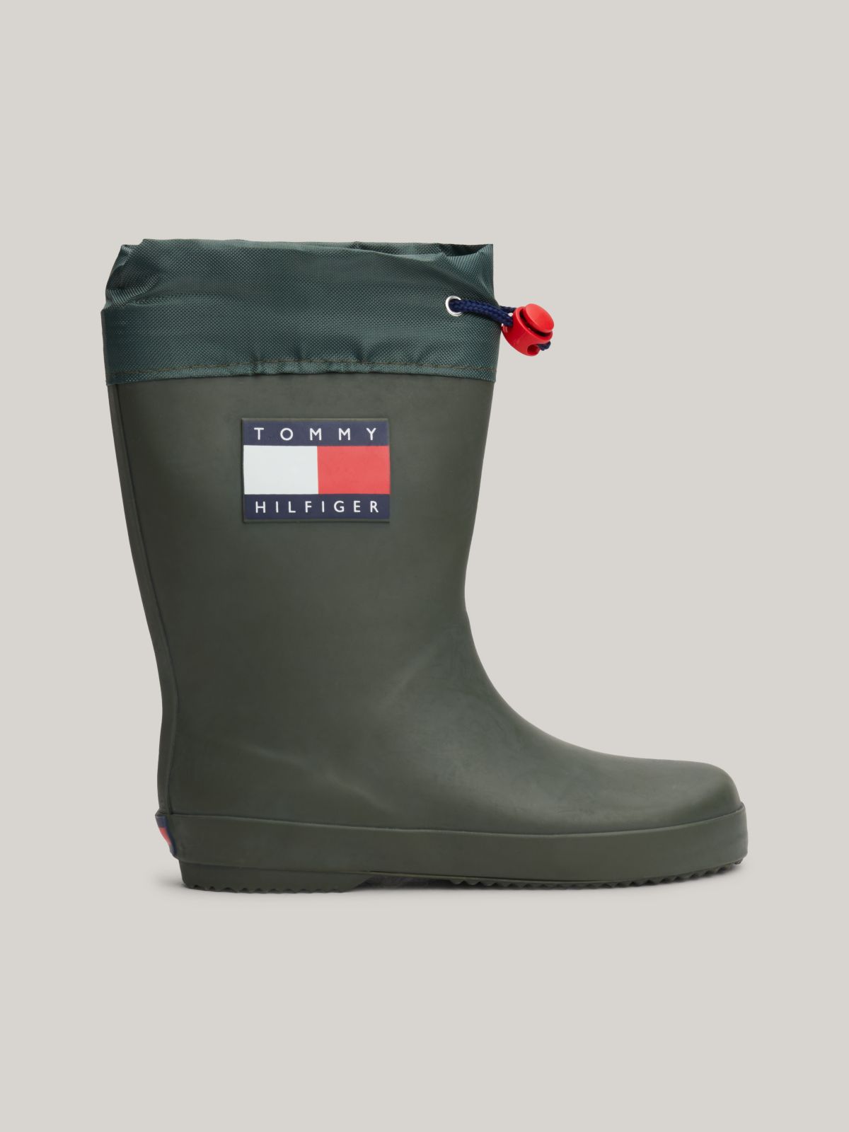 Toggle Drawstring Rain Boots — Green