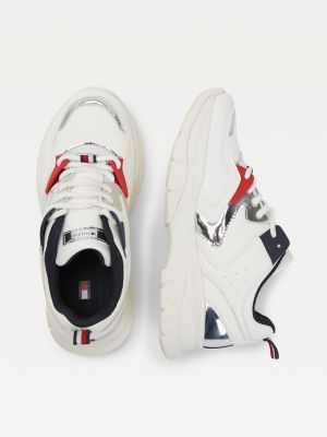 silver tommy hilfiger trainers