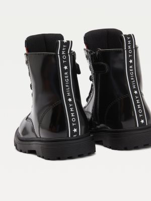 Lace-Up Biker Boots | BLACK | Tommy 