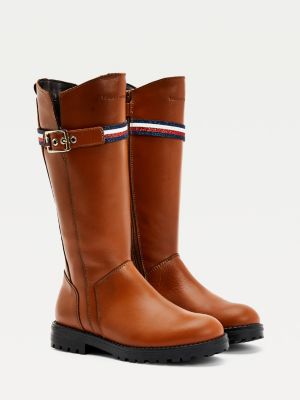 tommy hilfiger riding boots brown