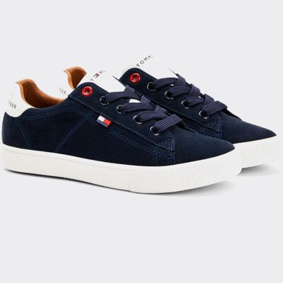 signature lace up flag trainers